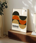 Bauhaus semi-circle design poster for bedrooms