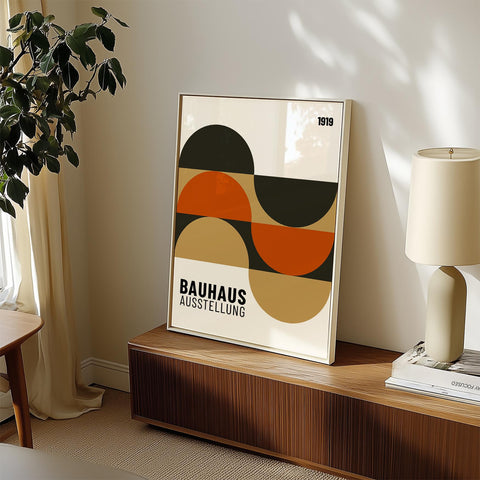 Bauhaus semi-circle design poster for bedrooms