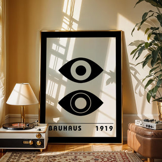 Bauhaus art print with striking black-and-white contrast