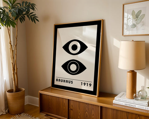 Retro 1919 Bauhaus geometric wall poster for living room