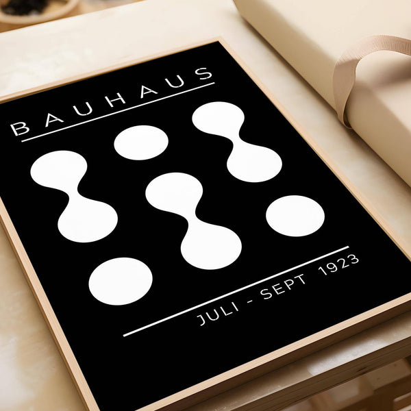 Poster of black and white geometric art in 1923 style