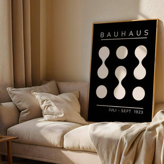 High-contrast black and white geometric art with bold shapes