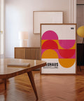 Bauhaus 1919 geometric poster with retro colours