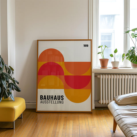 Bauhaus Ausstellung wall art for retro living rooms