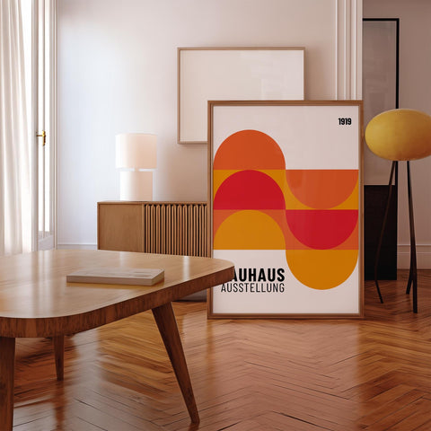 1919 Bauhaus poster with retro geometric design