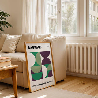 Abstract mid century modern art with bold geometric patterns