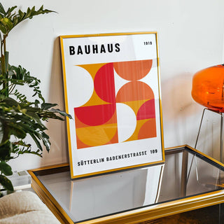 Mid century wall art inspired by Bauhaus movement aesthetics