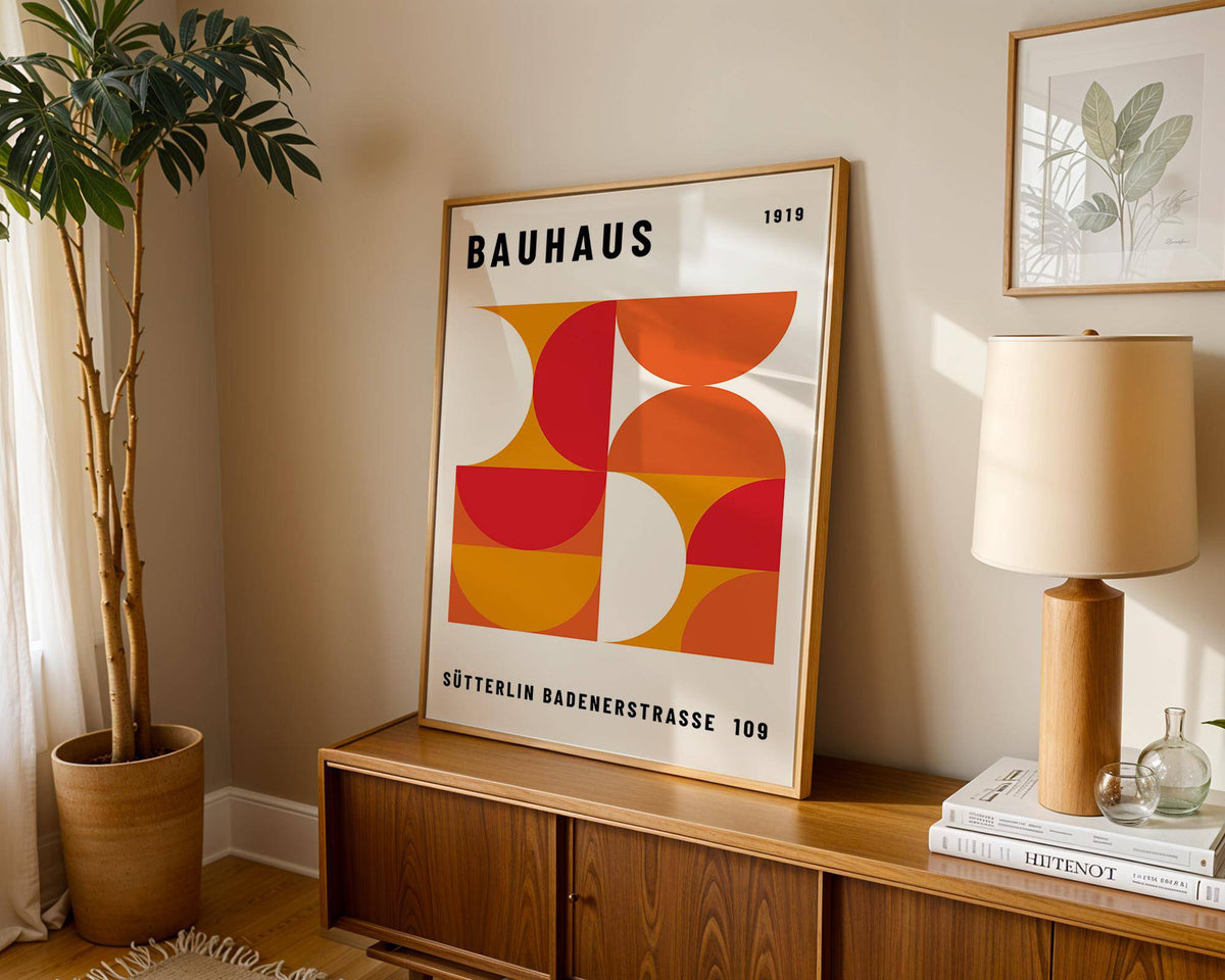 Retro-inspired mid century wall art with geometric precision