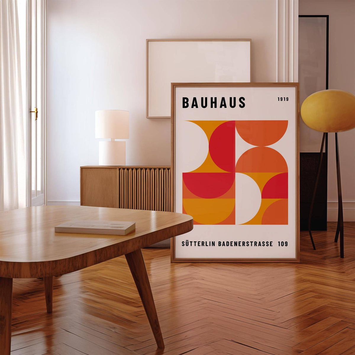 Mid century wall art featuring overlapping circles and bold contrast
