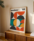 Vibrant Bauhaus geometric poster for kitchens