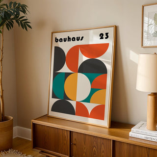 MCM wall art inspired by Bauhaus movement design