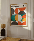 Bauhaus colourful geometric art poster for modern decor