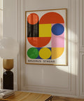 Bauhaus colourful geometric art poster for modern decor