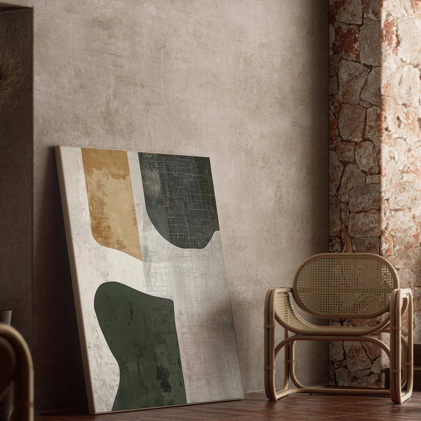 artistic abstract art neutral print with natural aesthetics