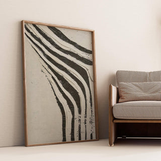Contemporary big abstract art with natural stripe design