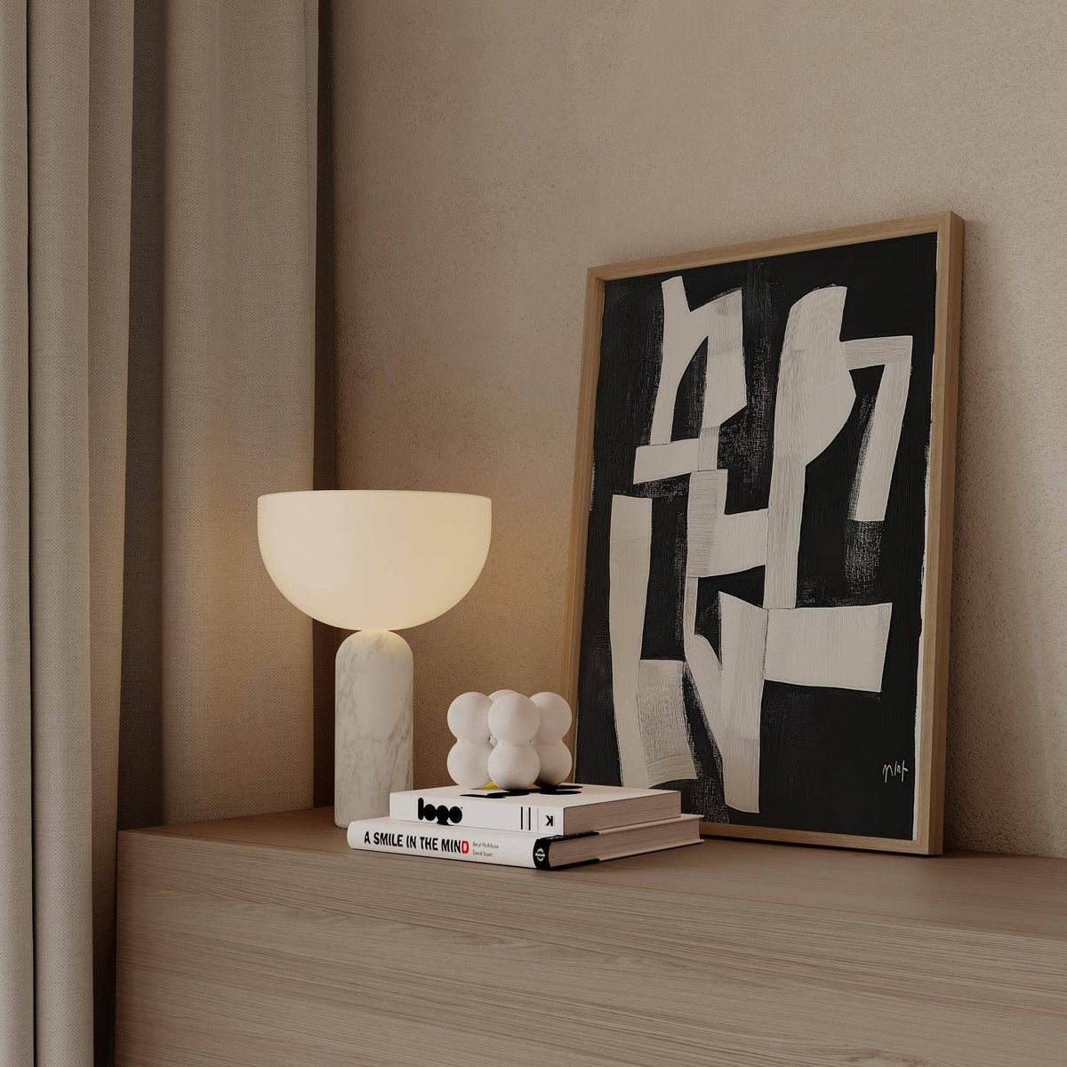 Elegant Wabi Sabi wall art for living room interiors
