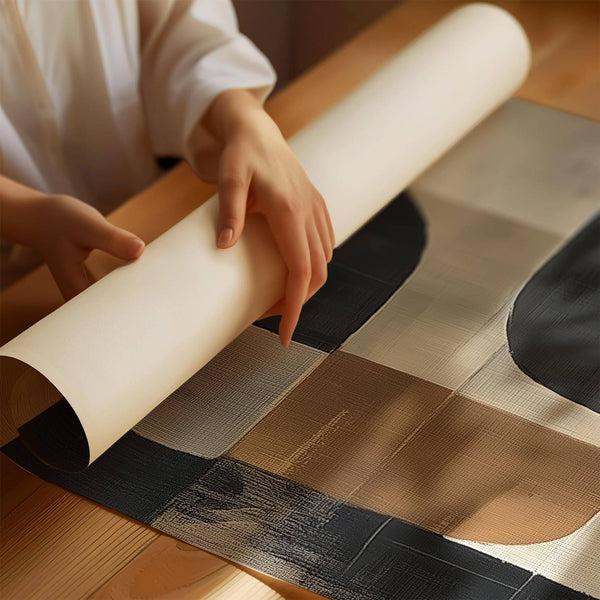 Abstract minimalist pictures for living room wall showcasing organic textures