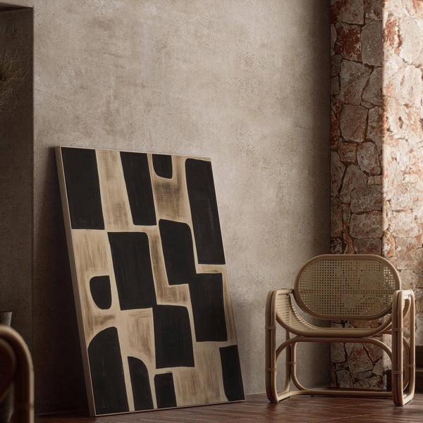 Abstract minimalist print inspired by Japanese wabi sabi artwork