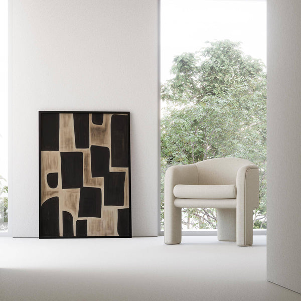 Raw forms and contrast in premium wabi sabi artwork design