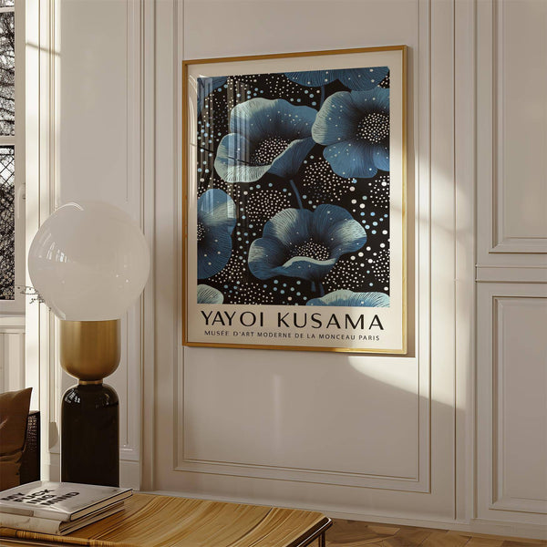 minimalist wall art blue flowers with a bold aesthetic