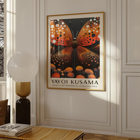 Vibrant orange and black butterfly wall art