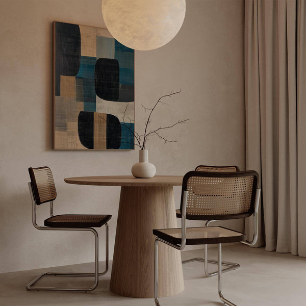 Entryway featuring serene abstract art prints for sale Blue Horizon print