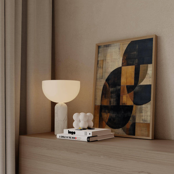 Wabi Sabi inspired geometric design from brown abstract wall art series