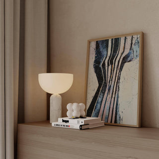 Statement wall featuring modern wabi sabi art with bold colours