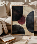 Modern geometric art print with large circular shapes