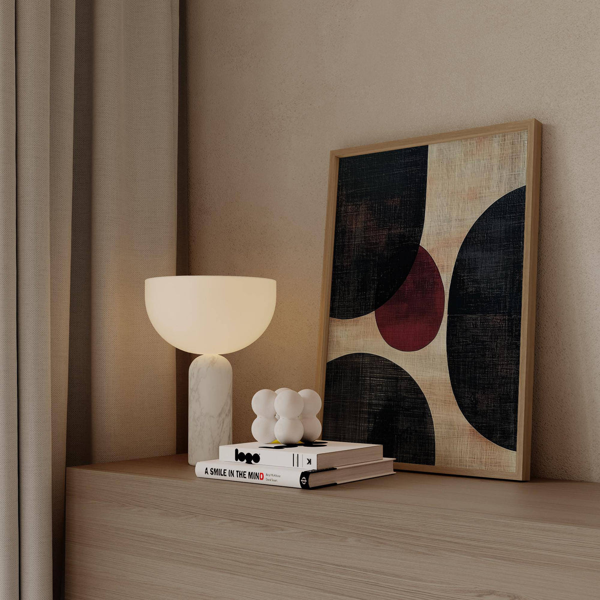 Minimalist wall art abstract with bold color contrast for office walls