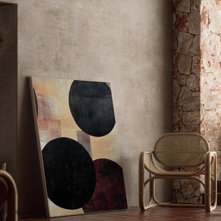 Minimalist abstract neutral art with geometric composition