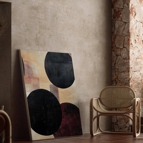 Minimalist abstract neutral art with geometric composition