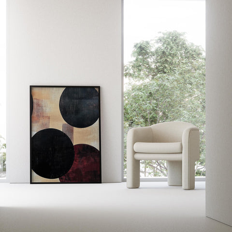 Minimalist abstract wall art with bold shapes