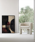 Bold red and black Japanese wall art for living room