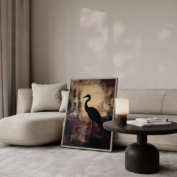 Large heron wall art designed for peaceful and calming decor