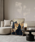 Serene samurai and mountain wall art for living room decor