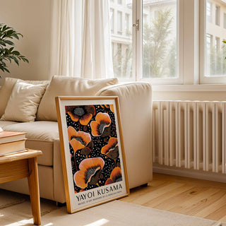 framed orange print for living rooms