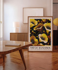 Bright yellow floral print for bedroom decor