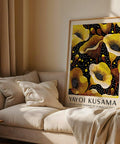 Kusama-inspired yellow flower poster design