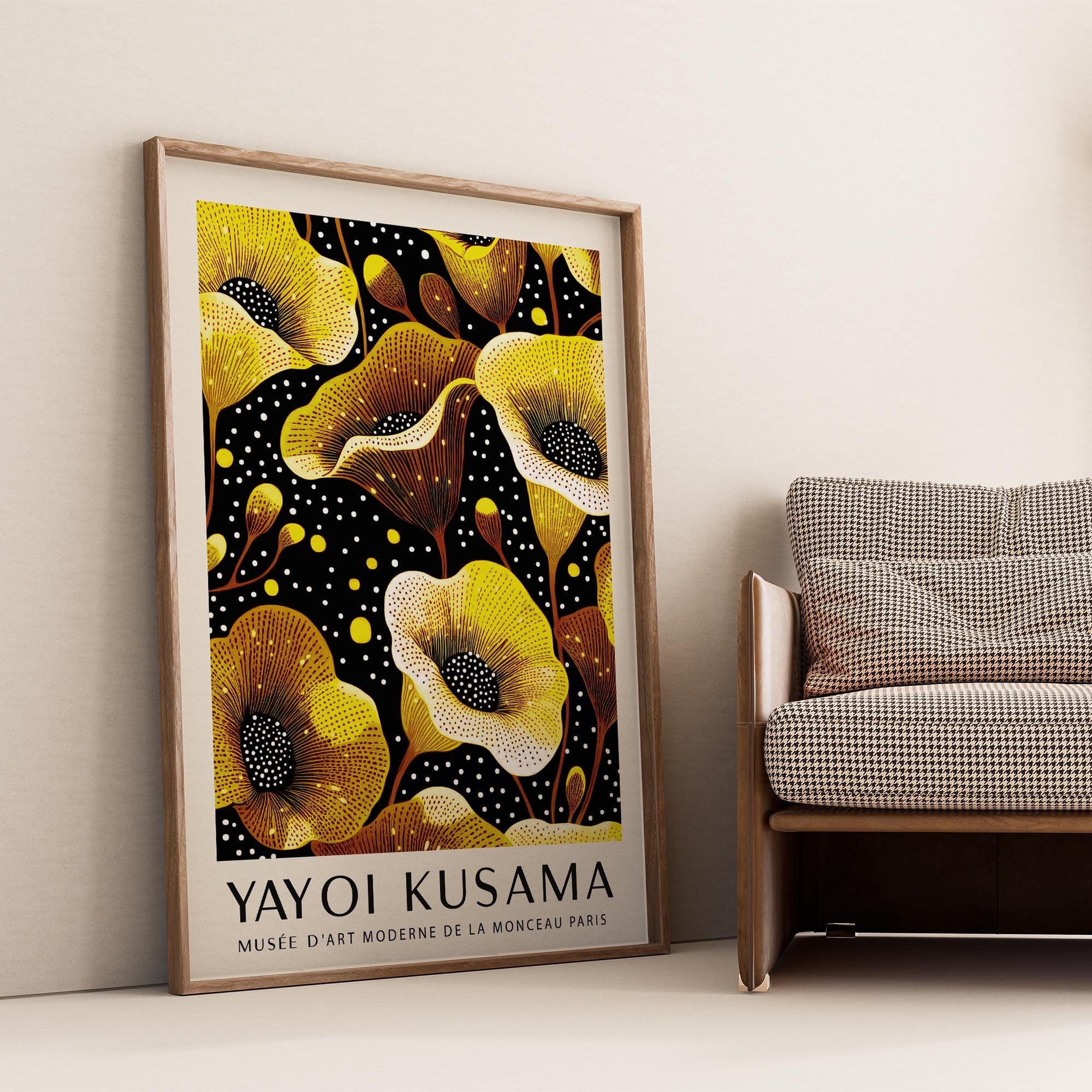 Yayoi Kusama Yellow Floral Print