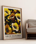 Vibrant floral poster with bold yellow blooms