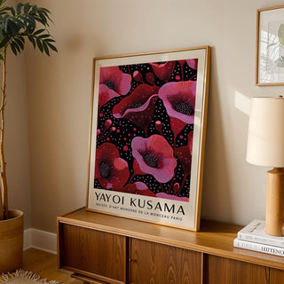 high-quality wall art in pink with a black background