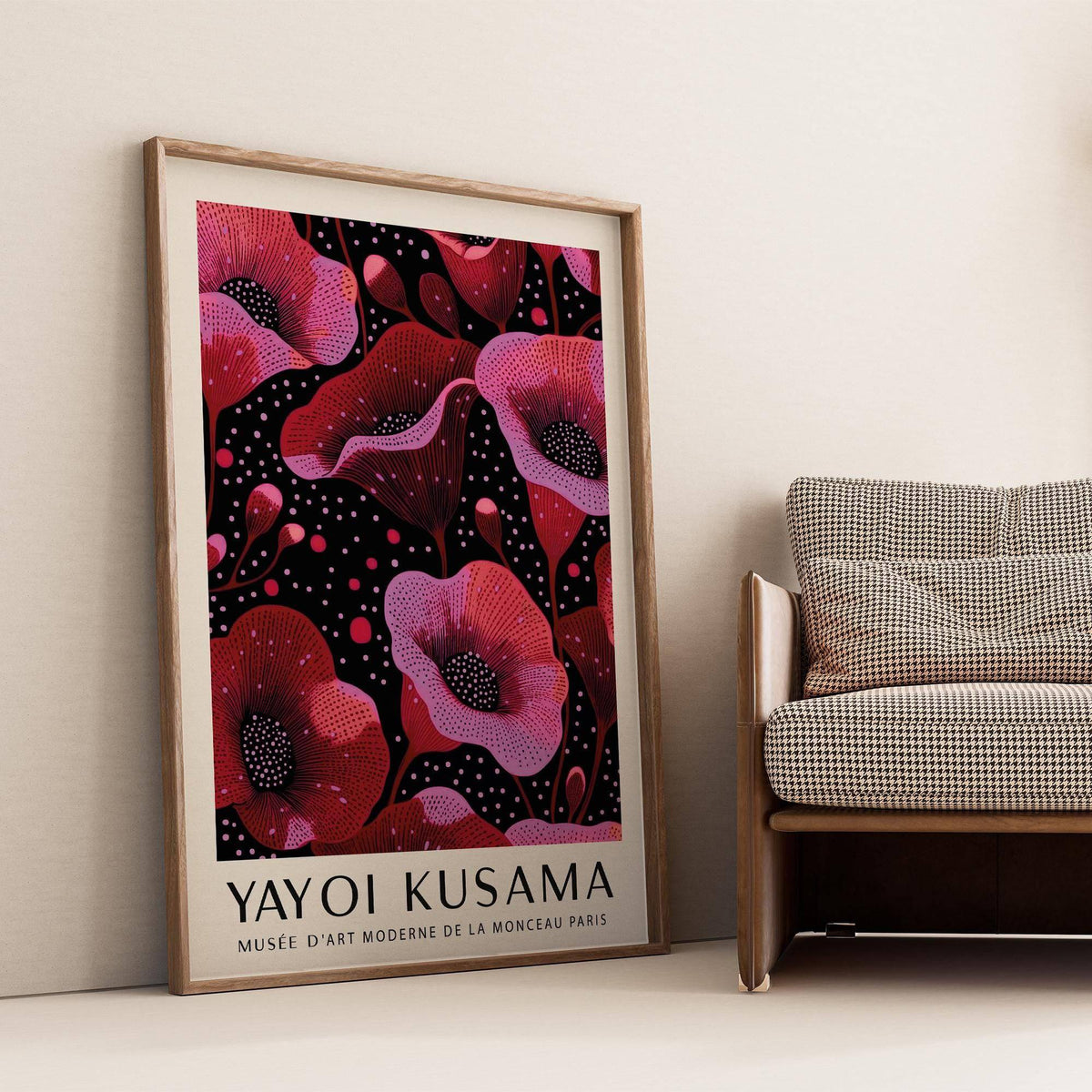 modern wall art in pink with intricate details