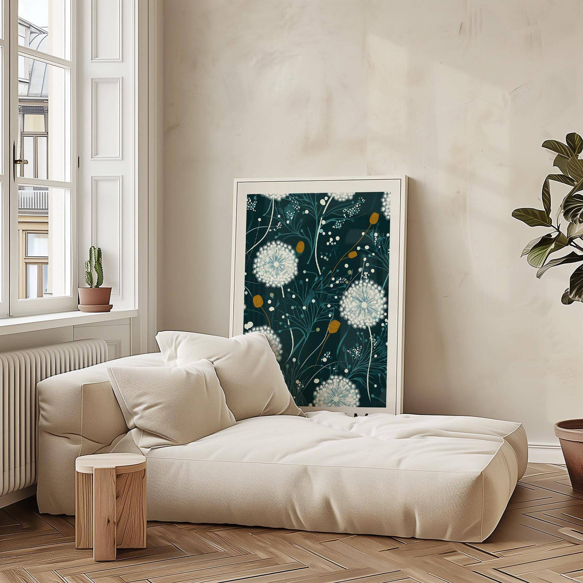 Modern Yayoi Kusama green print for contemporary interiors