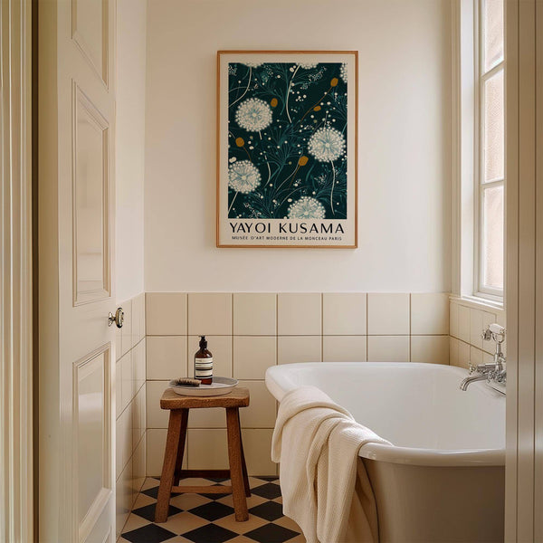 Unique Yayoi Kusama green print with bold botanical patterns