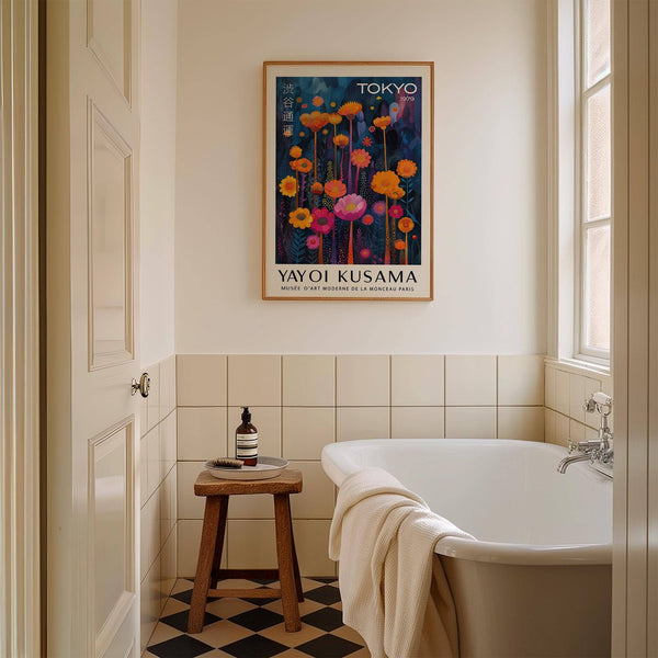 Artistic floral wall art with colorful contrast and depth