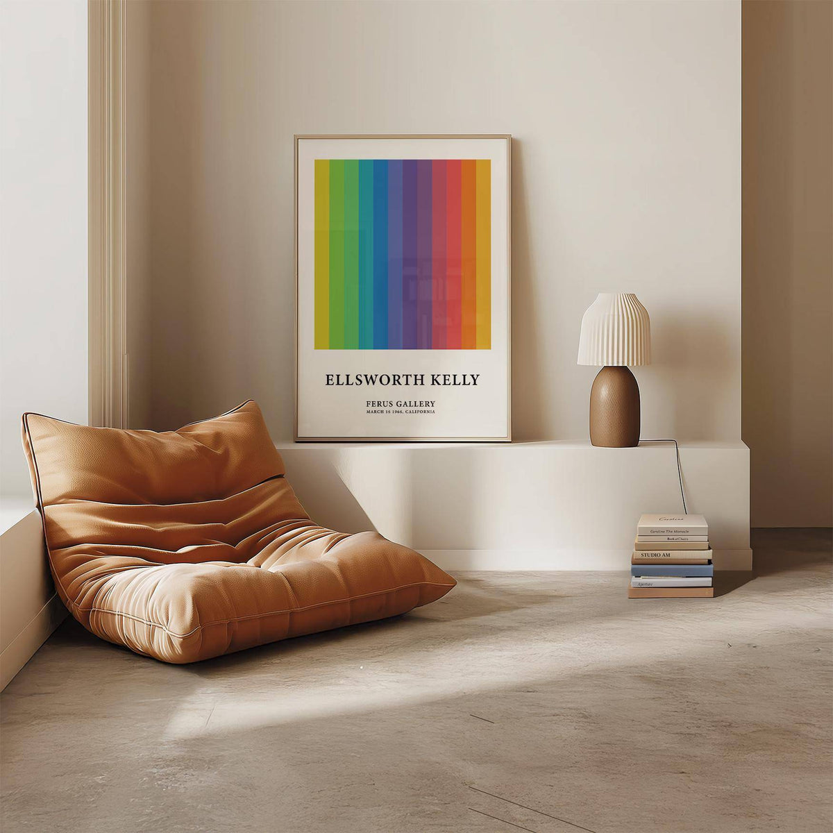 Abstract colorful gallery wall art with a dynamic composition