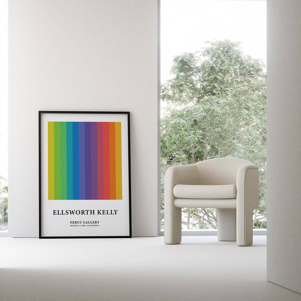 Minimalist colorful gallery wall art for contemporary interiors