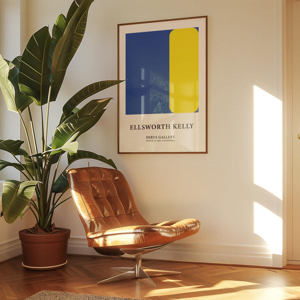 Minimalist art print with geometric shapes for modern office spaces