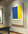 Bold modern yellow blue wall art